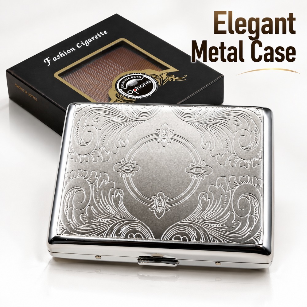 Men'S Accessories Case - Kotak Rokok Stainless Steel Berembos, Tempat