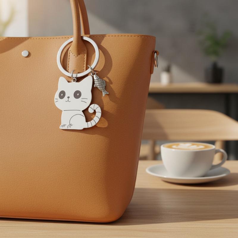 Men Accessories For Gift - Gantungan Kunci Ikan Kucing Lucu Bahan