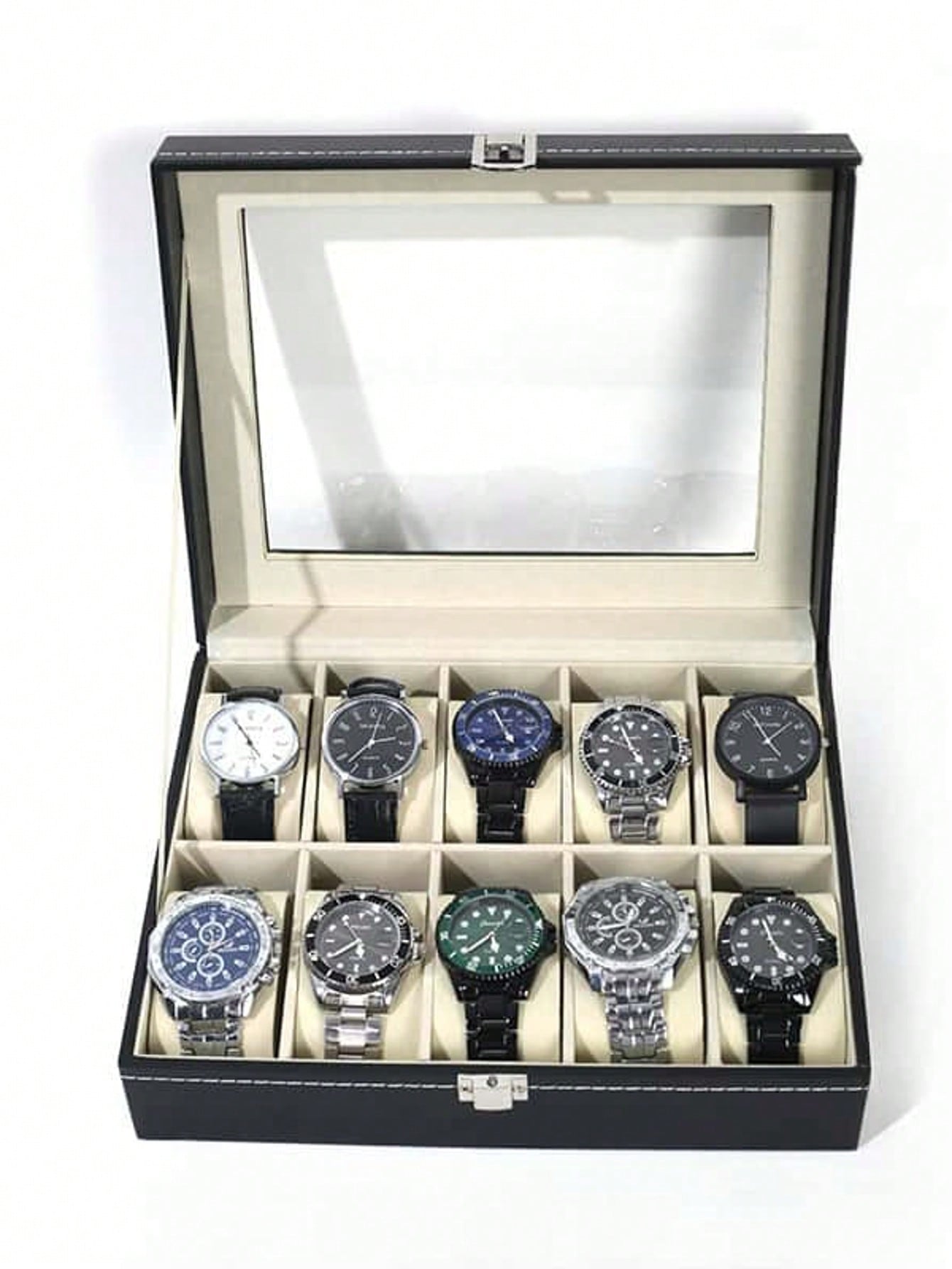 Men'S Accessories Case - Kotak Jam Tangan Kulit dengan Kunci,