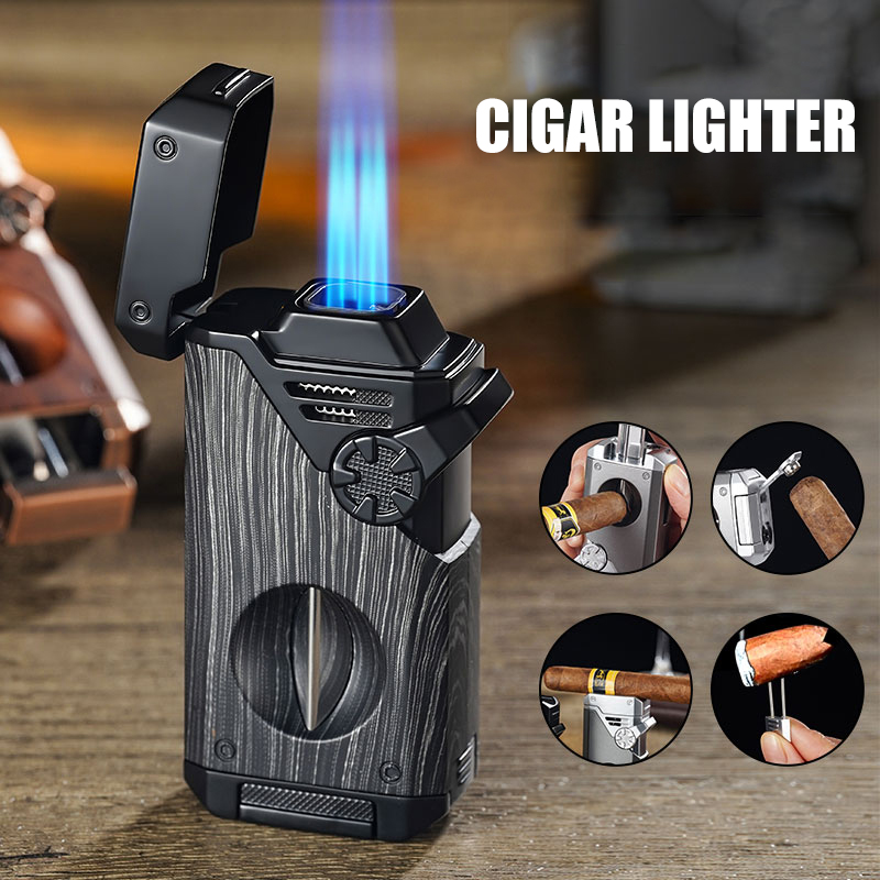 Cigar Cutter Set - Set Pemantik Cerutu Multi-Fungsi, 4 Jet
