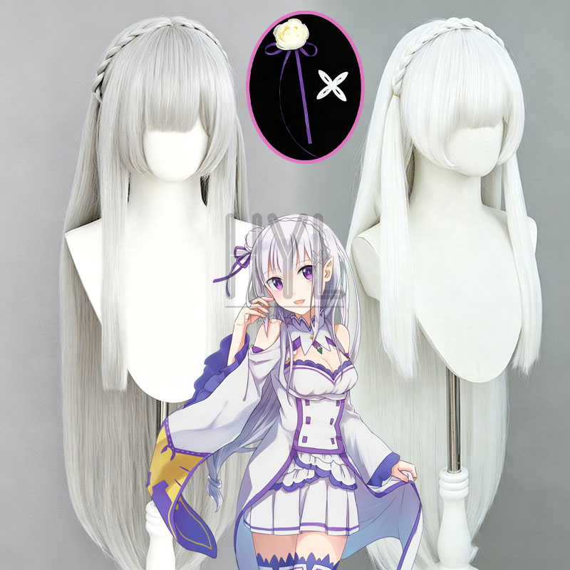 Wig Cosplay Anime Re:Zero Emil - Men Accessories In Silver ulasan dan harga